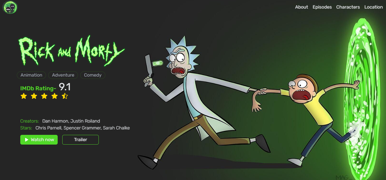 Rick and morty Website