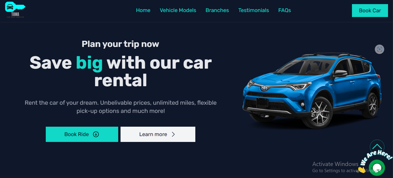 Tana Car Rental Website